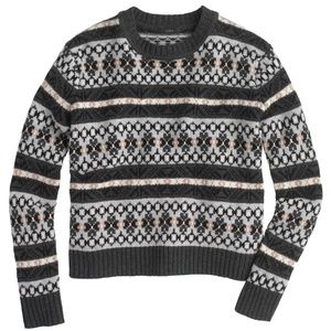 J. Crew Lambswool Classic Fair Isle Sweater, XXS